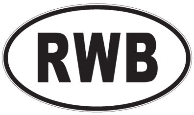 RWB - 3 Letter Initials Oval Sticker