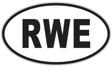 RWE - 3 Letter Initials Oval Sticker