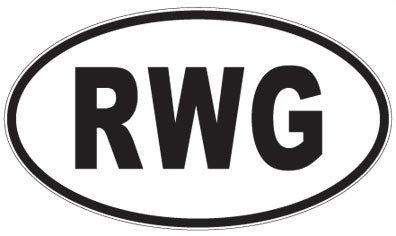 RWG - 3 Letter Initials Oval Sticker