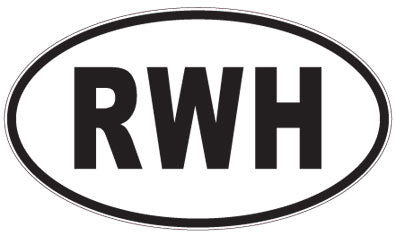 RWH - 3 Letter Initials Oval Sticker