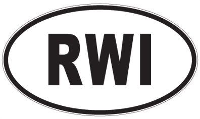 RWI - 3 Letter Initials Oval Sticker