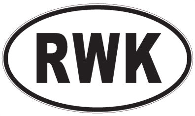 RWK - 3 Letter Initials Oval Sticker