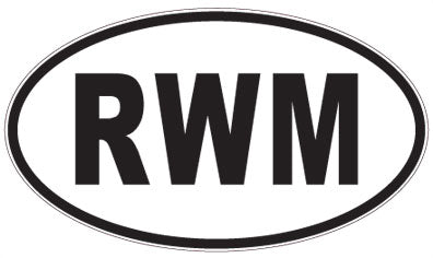 RWM - 3 Letter Initials Oval Sticker