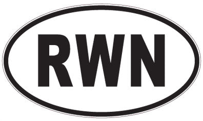 RWN - 3 Letter Initials Oval Sticker