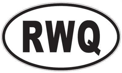 RWQ - 3 Letter Initials Oval Sticker