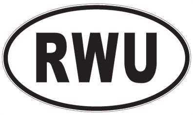 RWU - 3 Letter Initials Oval Sticker