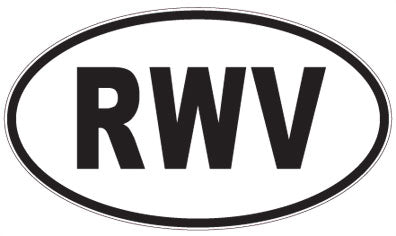 RWV - 3 Letter Initials Oval Sticker