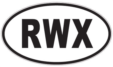 RWX - 3 Letter Initials Oval Sticker
