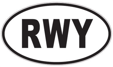 RWY - 3 Letter Initials Oval Sticker
