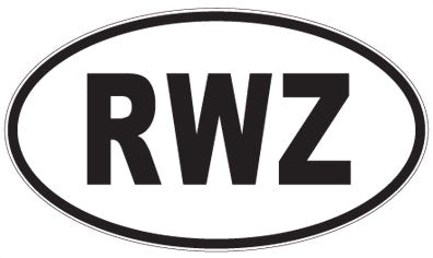 RWZ - 3 Letter Initials Oval Sticker