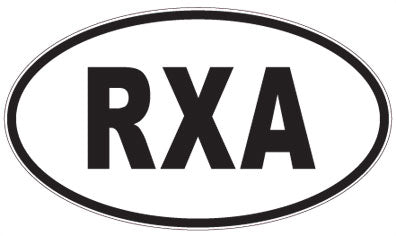 RXA - 3 Letter Initials Oval Sticker