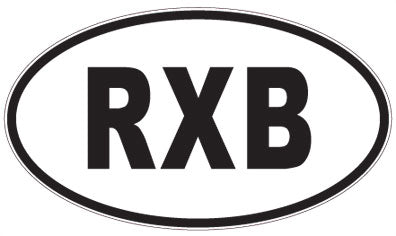 RXB - 3 Letter Initials Oval Sticker