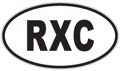 RXC - 3 Letter Initials Oval Sticker