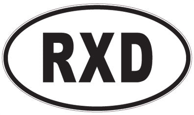 RXD - 3 Letter Initials Oval Sticker