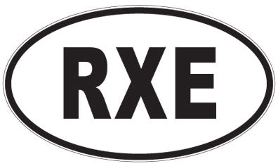 RXE - 3 Letter Initials Oval Sticker