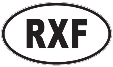 RXF - 3 Letter Initials Oval Sticker