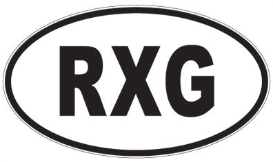 RXG - 3 Letter Initials Oval Sticker