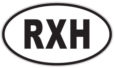 RXH - 3 Letter Initials Oval Sticker