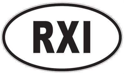 RXI - 3 Letter Initials Oval Sticker