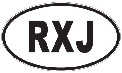RXJ - 3 Letter Initials Oval Sticker