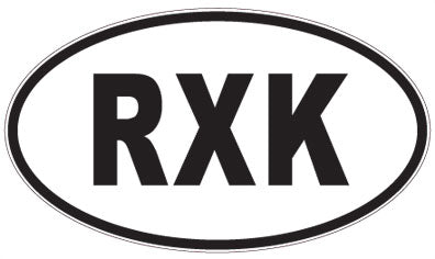 RXK - 3 Letter Initials Oval Sticker