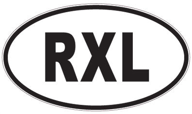 RXL - 3 Letter Initials Oval Sticker