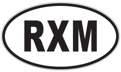 RXM - 3 Letter Initials Oval Sticker