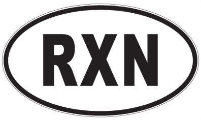 RXN - 3 Letter Initials Oval Sticker