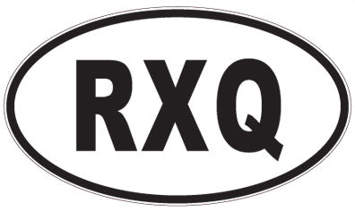 RXQ - 3 Letter Initials Oval Sticker