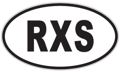 RXS - 3 Letter Initials Oval Sticker