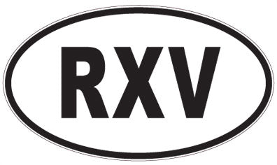 RXV - 3 Letter Initials Oval Sticker