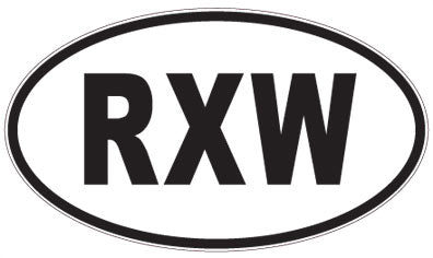 RXW - 3 Letter Initials Oval Sticker
