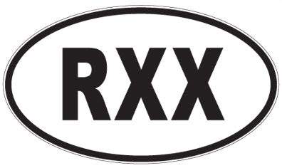 RXX - 3 Letter Initials Oval Sticker