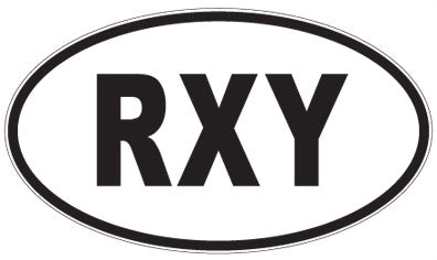 RXY - 3 Letter Initials Oval Sticker