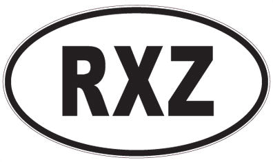 RXZ - 3 Letter Initials Oval Sticker