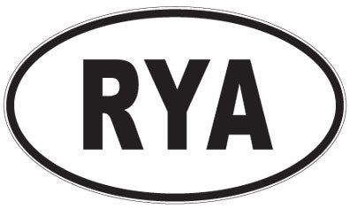 RYA - 3 Letter Initials Oval Sticker