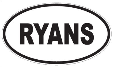 RYANS - Oval Sticker