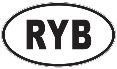 RYB - 3 Letter Initials Oval Sticker