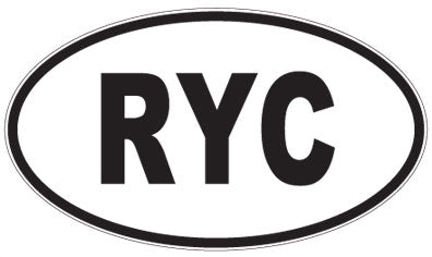RYC - 3 Letter Initials Oval Sticker