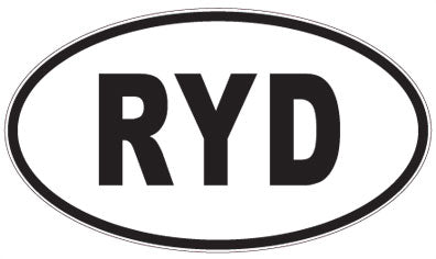 RYD - 3 Letter Initials Oval Sticker