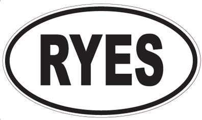 RYES - Oval Sticker