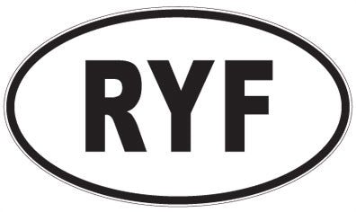 RYF - 3 Letter Initials Oval Sticker