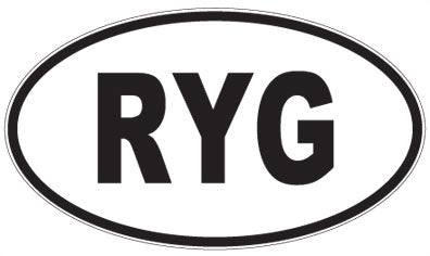 RYG - 3 Letter Initials Oval Sticker