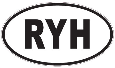 RYH - 3 Letter Initials Oval Sticker