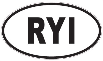 RYI - 3 Letter Initials Oval Sticker