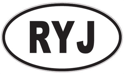 RYJ - 3 Letter Initials Oval Sticker