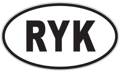 RYK - 3 Letter Initials Oval Sticker