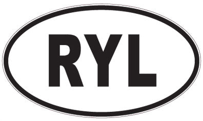 RYL - 3 Letter Initials Oval Sticker