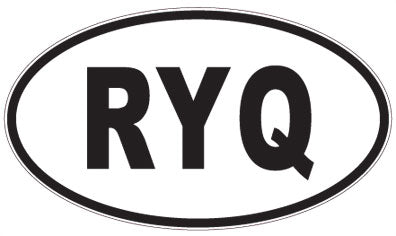 RYQ - 3 Letter Initials Oval Sticker