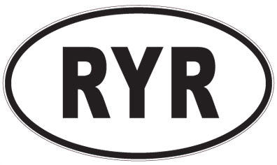 RYR - 3 Letter Initials Oval Sticker
